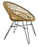 Set Salotto da Giardino 2 Poltrone e Tavolino in Rattan Luna Naturale