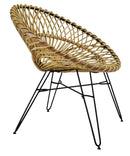 Set Salotto da Giardino 2 Poltrone e Tavolino in Rattan Luna Naturale