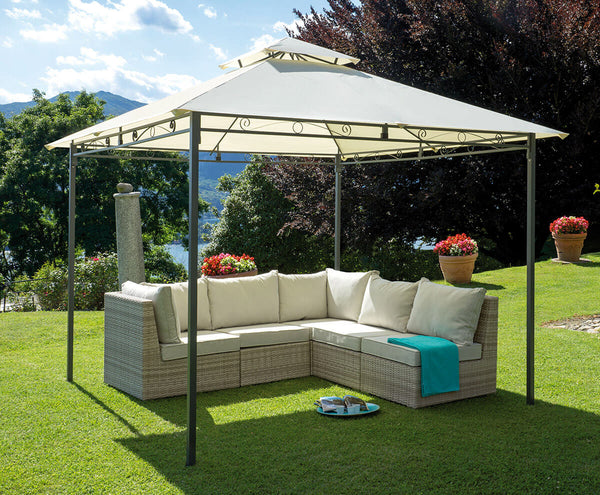 Gartenpavillon Eisen 3x3m Vorghini Ecru sconto