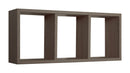Mensola Rettangolare 3 Scomparti da Parete 70x30x15.5 cm in Fibra di Legno Tristano Noce Segato