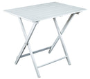 Tavolo da Giardino Pieghevole 80x60x80 cm in Legno Bianco