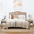 Set 2 Comodini 1 Cassetto 47,5x40x45 cm in Truciolato Bianco e Legno Naturale