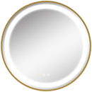 Specchio da Bagno con Luce LED 3 Tonalità e Funzione Memoria Ø60 cm Telaio in Alluminio Oro  