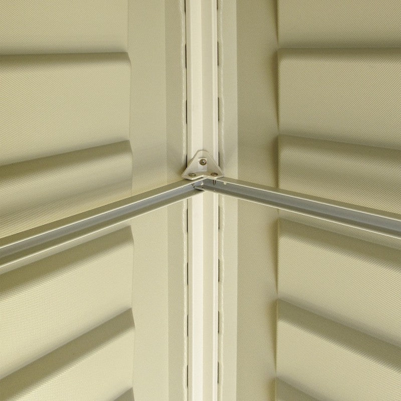 Casetta Box da Giardino 325x319x233 cm in PVC Avorio/Marrone