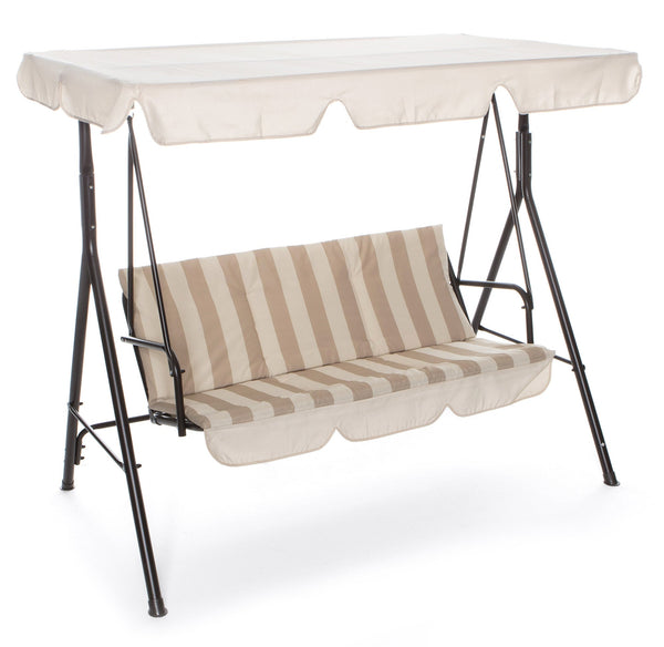 prezzo Taddei Roma Beige und Braun Eisen und Polyester Gartenschaukel 3 Sitze