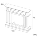 Cornice da Pavimento per Inserto Camino Elettrico 110x94,9x24,9 cm in MDF Sined Pienza Bianco