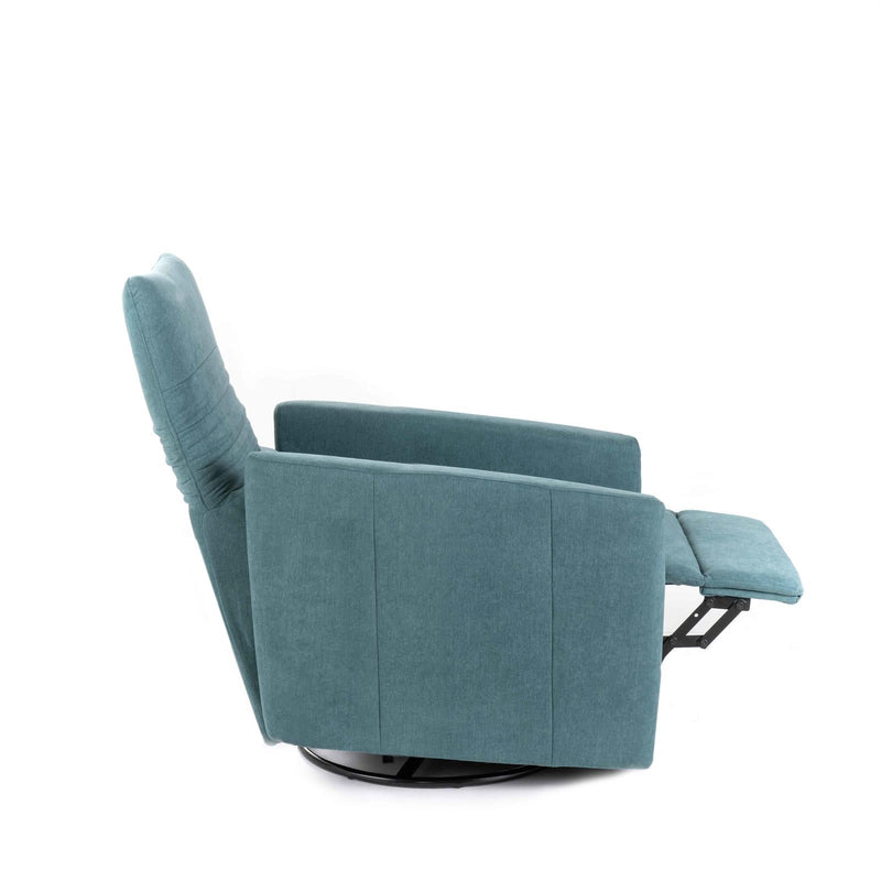 Poltrona Reclinabile Manuale 85/140x70xH69/96 cm in Tessuto Magic Acquamarina