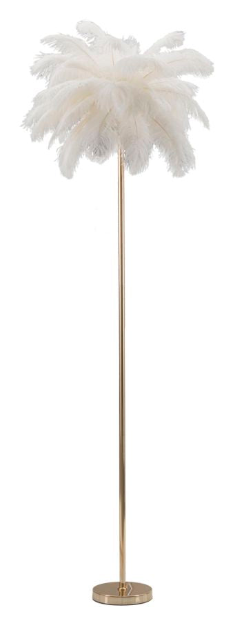 Lampada da Terra Palm Bianca Ø55x160 cm in Ferro e Plastica Oro e Bianco prezzo