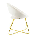 Poltrona Imbottita 66x65x68 cm in Tessuto Effetto Velluto Beige