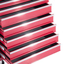 Carrello da Officina Portautensili Attrezzi con Cassettiera Rosso 61.5x33x113 cm 