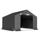 Garage Moto per Esterno Portaoggetti 3x3 m con Porta e Prese d'Aria Avvolgibili in PE Impermeabile Grigio Scuro      