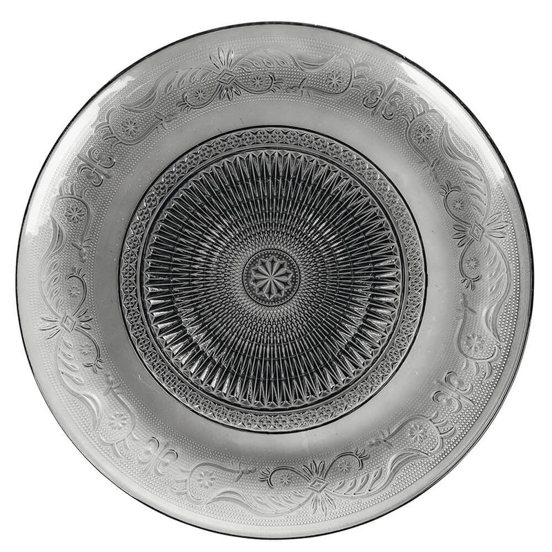 Set 6 Piatti Tondi Ø25,3x2 cm  in Vetro VdE Tivoli 1996 Imperial Grigio