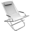 Poltrona Sdraio in Alluminio Tessuto Texilene Bianco Mare Spiaggia Piscina