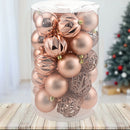Set 34 Palle di Natale Sfere Palline Natalizie 8 cm Rosa Antico Decorazioni Albero