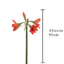 Set 2 Fiori Artificiali di Amaryllis Altezza 95 cm Arancio
