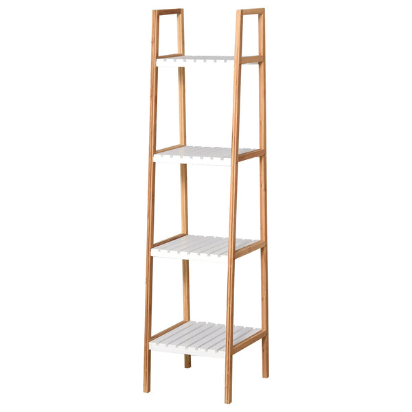 Scaffale Bagno 4 Ripiani Autoportante 35x36x138,5 cm in Legno Bianco prezzo