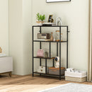 Libreria a 4 Ripiani in Stile Industriale 77x30x116 cm in Legno e Metallo Marrone Rustico   