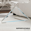 Tavolino da Soggiorno Basso Design Geometrico a 2 Livelli 40x30x45 cm in Acrilico Trasparente 