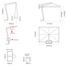Ombrellone da Giardino Decentrato 2x3m in Legno Telo in Acrilico Ecrù