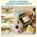 Set di 7 Costruzioni Morbide per Bambini 3-6 Anni 174x174x30 cm con Rivestimenti Lavabili in Velluto a Coste Multicolore      
