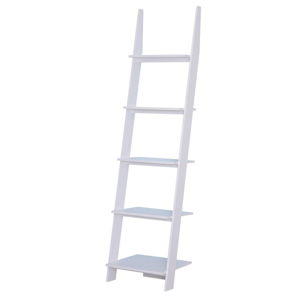 Bücherregal 5 offene Regale Modernes Design aus weißem Holz 50x40x195 cm acquista