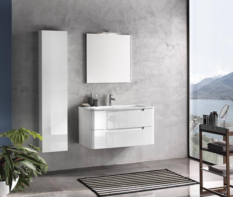 Mobile da Bagno sospeso Palma 01 Bianco Laccato TFT