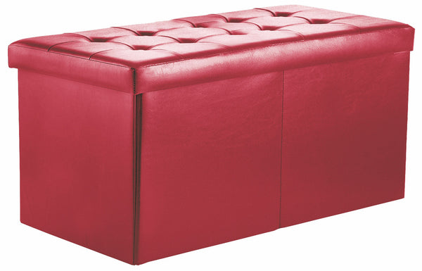 sconto Trunk Chest Pouf Container aus rotem Soriani-Kunstleder