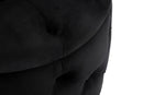 Puff Contenitore Rich Nero Ø55x42 cm in Legno Spugna Poliestere e Acciaio Nero e Oro