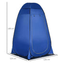 Tenda da Doccia Pop Up Impermeabile 126x124x189 cm con Porta a Cerniera Blu Scuro   