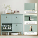 Scarpiera Slim 4 Cassetti per 20 Paia di Scarpe  105x24x95,5cm con Ripiani Regolabili in Legno Verde      
