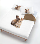 Copripiumino con Stampa sul Sacco e Federe Conigli Marroni