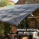 Gazebo Pergola da Giardino 286x384x252 cm con 16 Fori di Drenaggio in Metallo e Poliestere Grigio      
