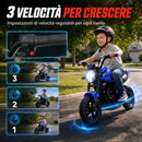 Moto da Cross Elettrica per Bambini 6-12 Anni 24 V 120x58x71,5 cm con Motore 180 W e Pneumatici in Gomma 30 cm Blu      