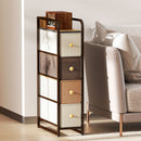 Cassettiera Salvaspazio 20x47x84,5 cm con 4 Cassetti Pieghevoli in Tessuto Acciaio e Legno Multicolore      