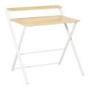Scrivania Pieghevole 81,5x70x84 cm in Metallo e Truciolare Bianco