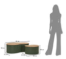 Tavolini da Caffè Frankfurt Coppia Verdi 87x53x32 cm in Gomma e Metallo      