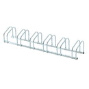 Rastrelliera Portabici 6 Posti in Acciaio 160x33x27 cm Argento 