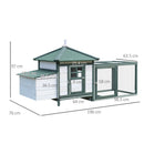 Pollaio Gabbia per Galline da Esterno 64x64x97 cm in Legno Bianco e Verde