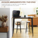 Tavolo Alto da Bar 118x58x108 cm in Legno e Acciaio Marrone e Nero
