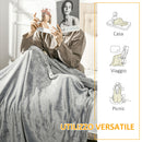 Coperta Plaid Dubleface 203x152x0,5 cm in Flanella 330 GSM Grigio