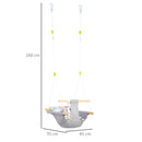 Altalena per Bambini 6-36 Mesi 70x45x160 cm in Legno e Cotone Grigio