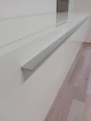 Parete Attrezzata Mobili Salotto 2 Mobili e Mensola Doppia 210x36x200cm TFT  Primo Bianco Lucido