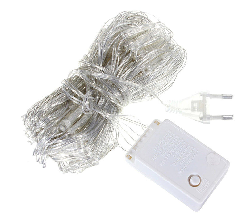 Minilucciole natalizie 100 led multicolor cavo trasparente 6 metri