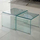 Coppia di Tavolini in Vetro Itamoby Double Trasparente 