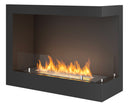 Camino a Bioetanolo da Incasso 60x45 cm Corner 600 Right Destro Nero con Vetro