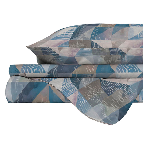 Copripiumino con Stampa sul Sacco e Federe Linea River Sepik Blue Varie Misure sconto