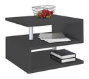 Tavolino a S con Ripiani a Giorno 55x41,5x55 cm Zeta Grigio Antracite  