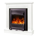 Camino Elettrico da Pavimento 86,5x82x25 cm Effetto Fiamma 2000W Donald & Pluton Bianco/nero