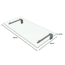 Pensilina Tettoia 120x80x0,8 cm in Vetro con Staffe in Acciaio 
