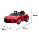 Macchina Elettrica per Bambini 12V Licenza Ufficiale Audi R8 New Spyder con Telecomando e Sedile in pelle Rosso